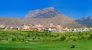 Melia Villaitana Golf Resort Hotel - Benidorm a view of the Villaitana golf course with the hotel in the background